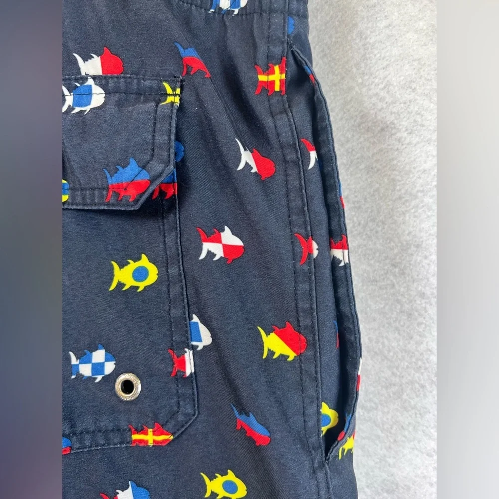 Nautical Flag Swim Trunk Yacht Blue by Southern Tide XXL 6 In Inseam H15‎